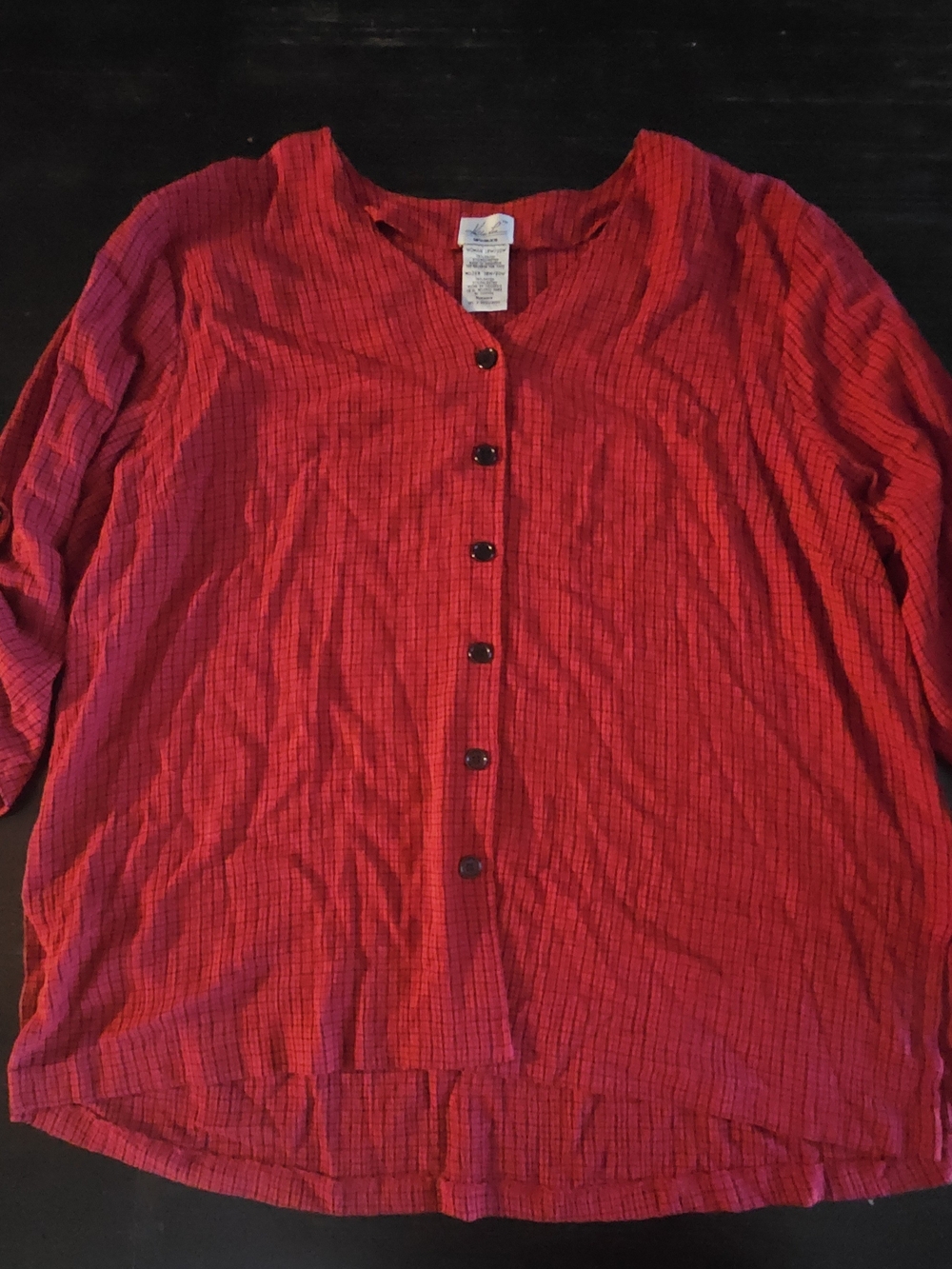 Kathie Lee Red Button Up Shirt